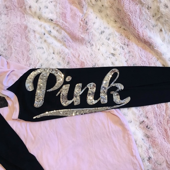 Victoria’s Secret PINK sequin bling long sleeve tee - Picture 4 of 4
